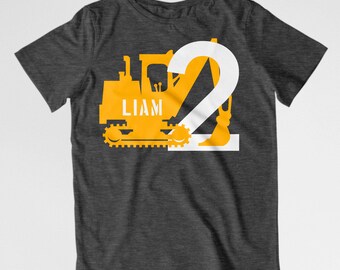 Digger birthday shirt toddler construction birthday shirt Toddler birthday digger t-shirt