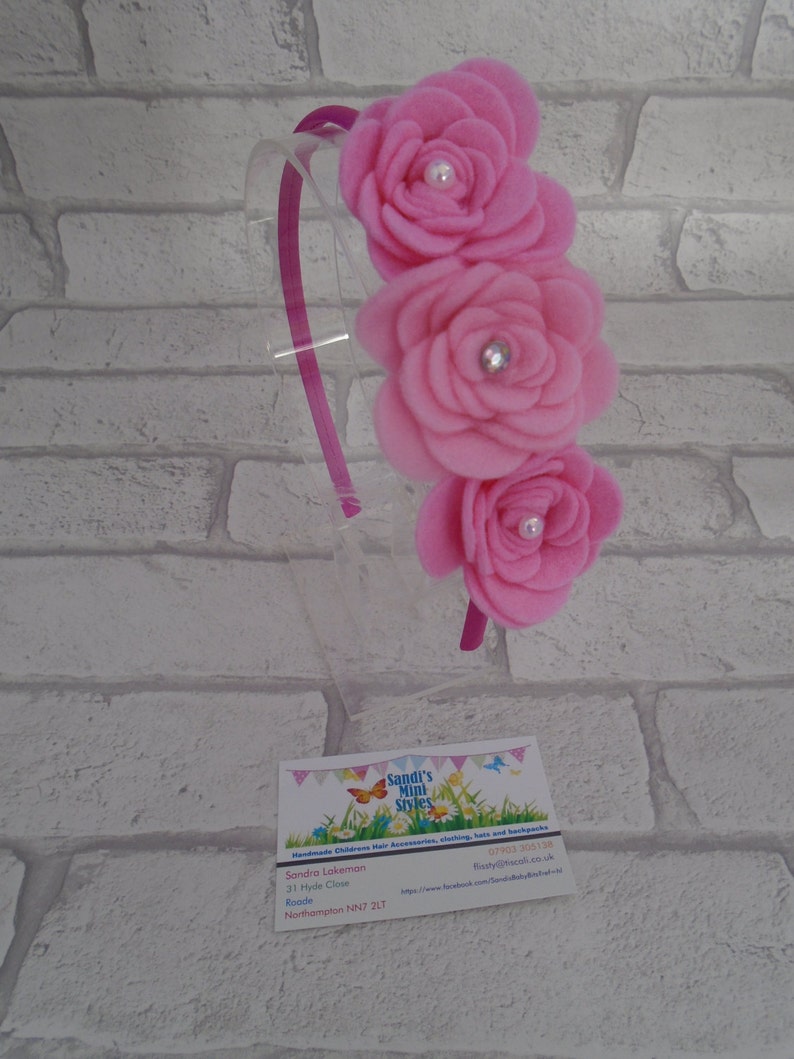 Flower headband flower alice band girls alice band wedding party flower headband birthday headband pink flower headband purple blue red image 1