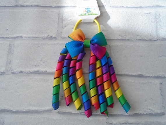 Hair Bows Furry Pom Pom Hair Bow Elastic Bobbles School Twin Pompom
