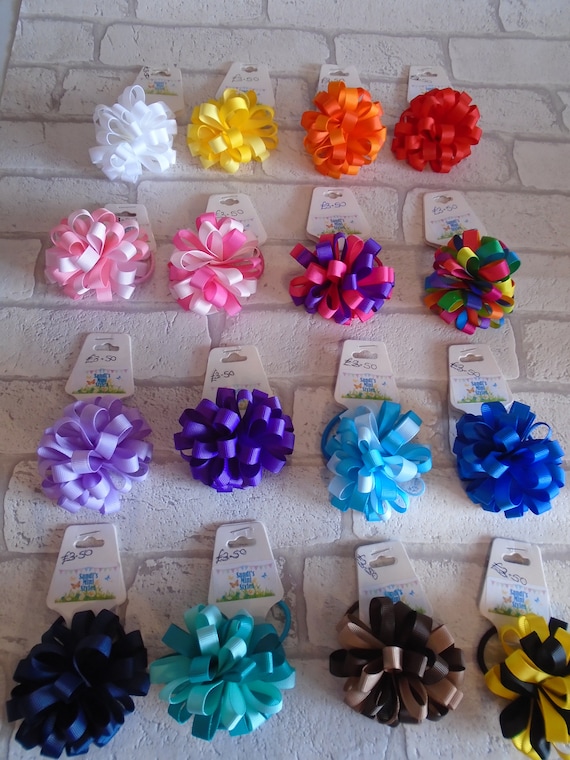 Loopy Puff Flower Bow Loopy Puff Clip Ribbon Flower Clip Etsy