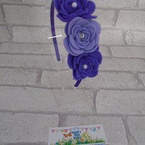 Flower headband flower alice band girls alice band wedding party flower headband birthday headband pink flower headband purple blue red image 2