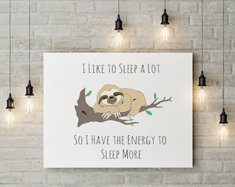Digital Sloth Wall Art - Sloth Printable art - Sloth print - Gender neutral nursery - Hand drawn animals - Animal prints - Nursery art