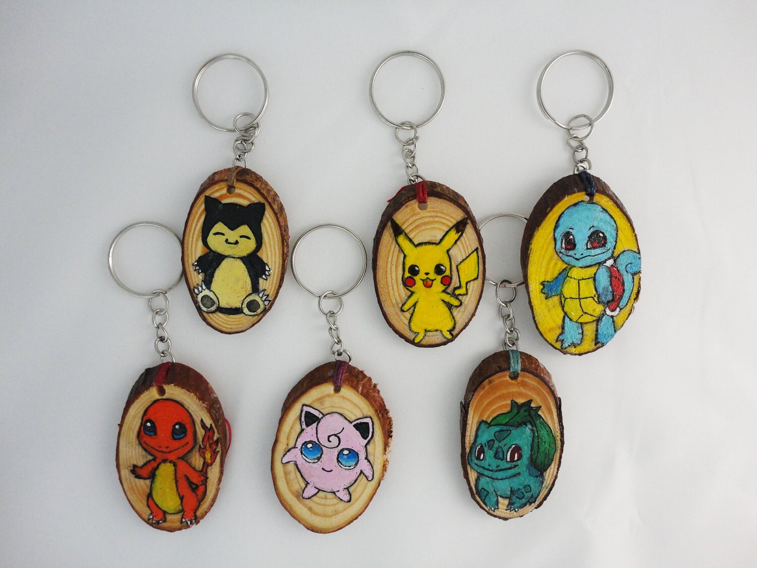 Pokemon Wooden Keychain Handmade Keyring Personalised Etsy