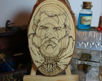 Personalised RPG Fantasy Portrait - On Wood - Pyrography - D&D Character Creation - Wood Burning