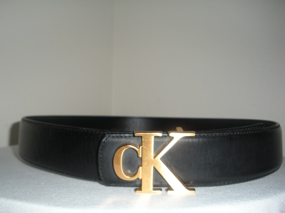 Vintage Calvin Klein Black Alligator Belt with Gold Buckle nothing says 1980s bad a$$ quite like an alligator belt with  main image 4