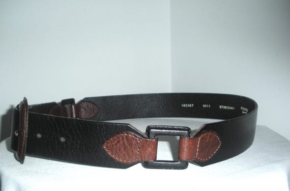 Black and Brown Belt Size Medium Fossil Two Tone Belt  display picture 3