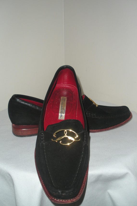 Vintage Oscar De La Renta Black Loafers, Size 36 1/2, Made  display picture 2