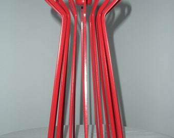 Vintage Red Wire Candleholder Ikea Sculptural Ehlen Johansson Coated Wire Candle Stick Holder MCM