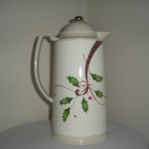 Vintage Christmas Carafe Lenox Thermal Insulated Beverage Service Christmas Holiday Nouveau