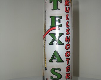 Vintage Texas Bullshooter Glass Bar Ware Tall Novelty Glass