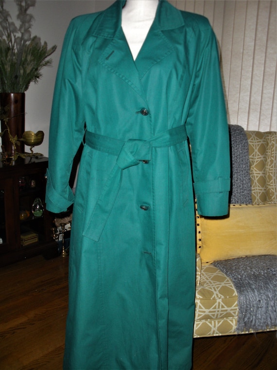 Vintage Green Coat London Fog All Weather Women Size … - Gem