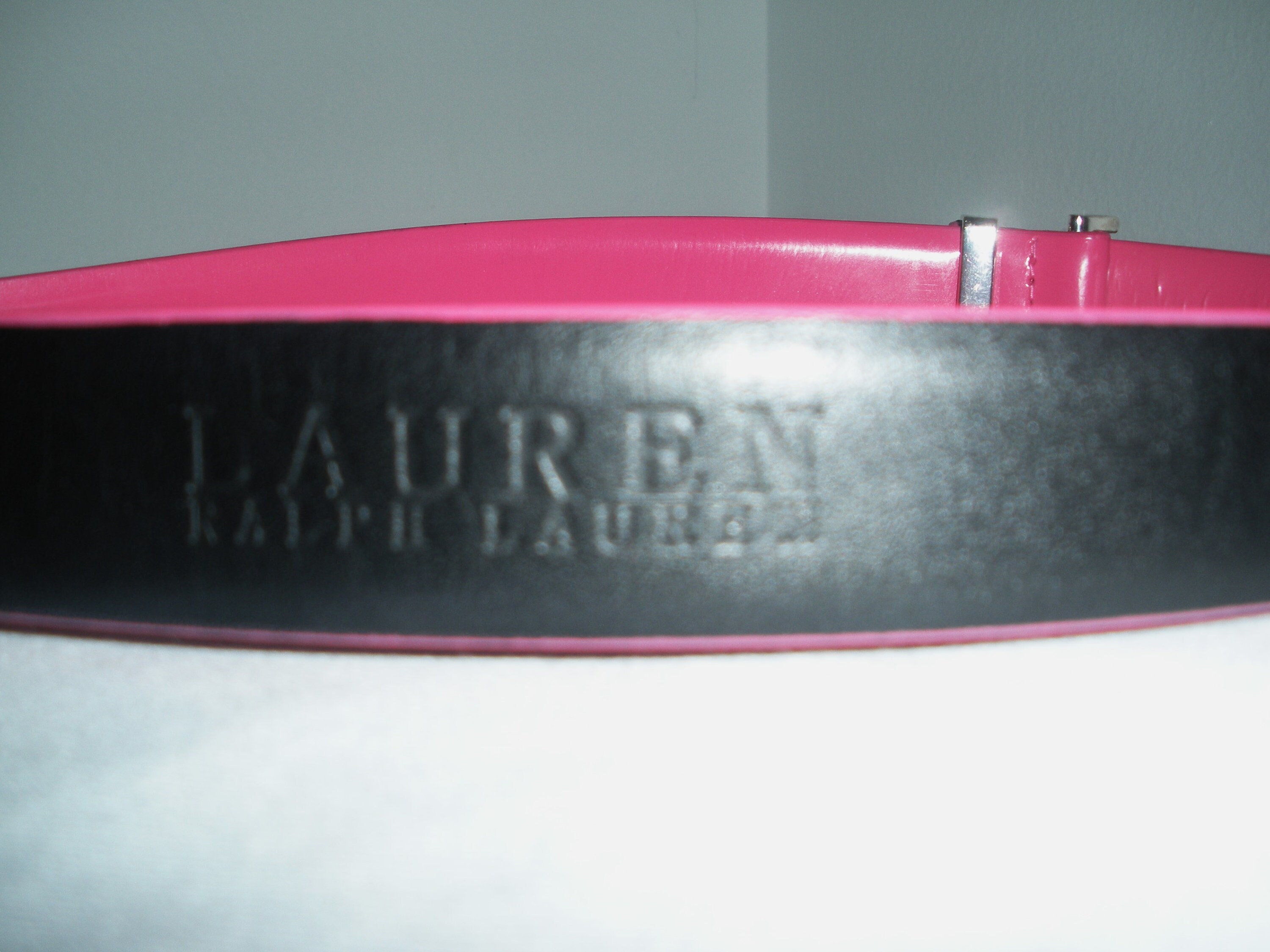 Lauren Ralph Lauren Pink Italian Leather Belt - Silver  display picture 1