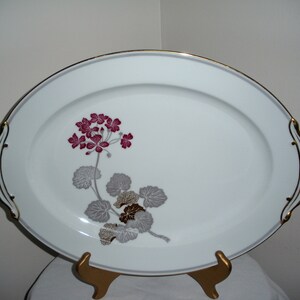 Vintage Serving Platter with Geranium Noritake 16&quot; Platter Large Serving Platter Made in Japan