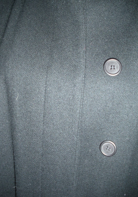 Vintage Black Wool Cape Albert Nipon Removable Ho… - image 8