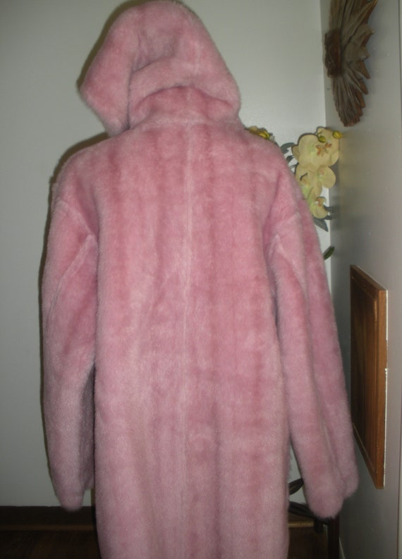 Vintage Pink Reversible Women Size L Coat Full Len