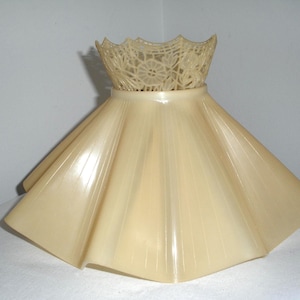 Vintage Clip On Ruffled Plastic Lamp Shade Off White Crinoline Princess