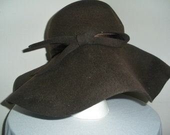 Brown Hat Oversized Floppy Felt Hat Winter Hat NWT Bebe