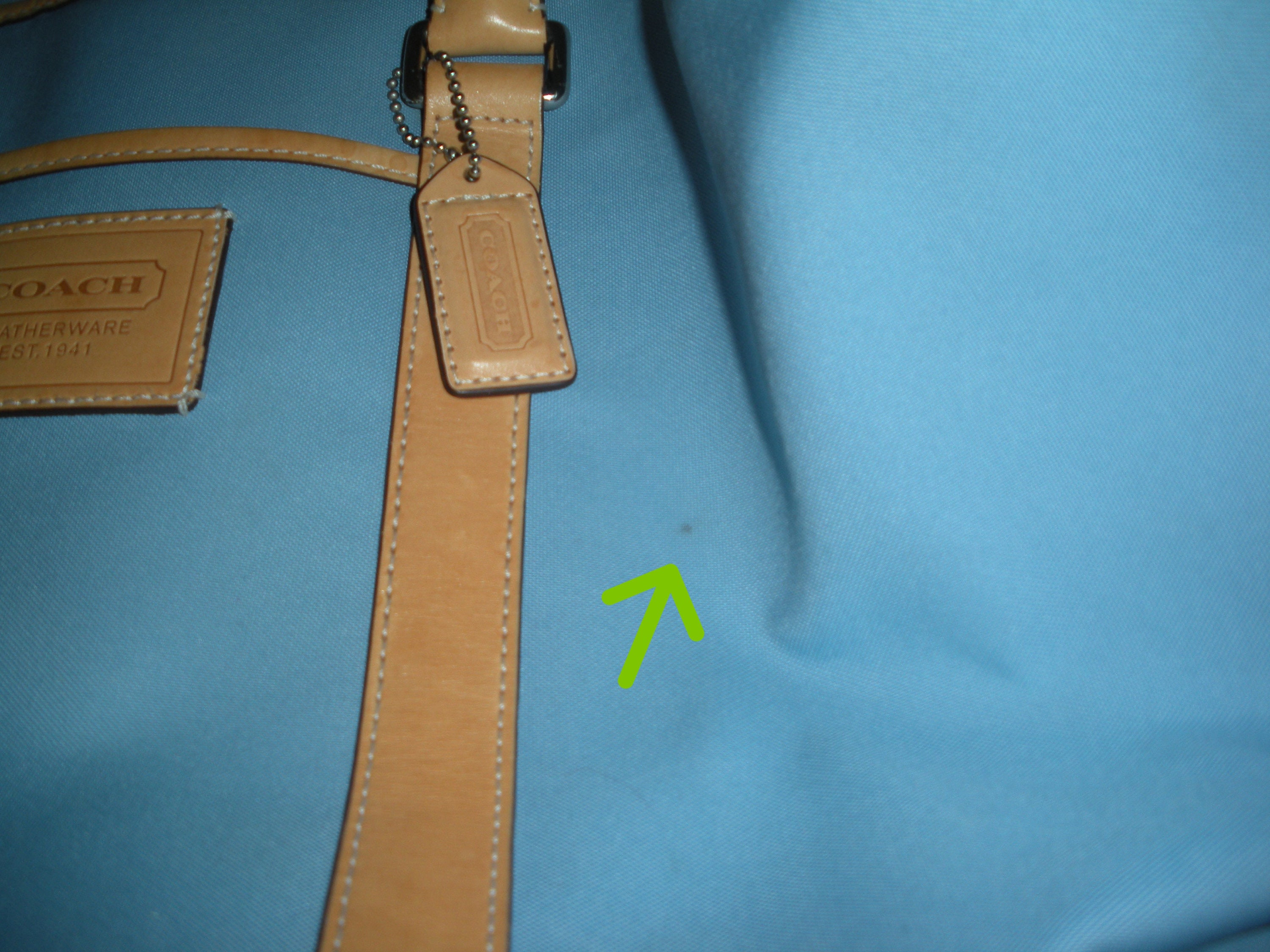 Coach Tote Bag: Light Blue Canvas and Leather Weekend Luggage - Etsy