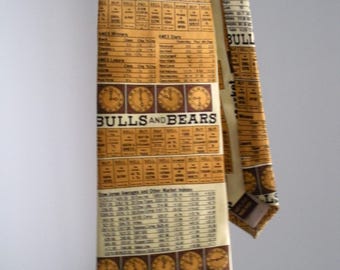 Vintage Silk Neck Tie NYSE Hand Made Wall Street