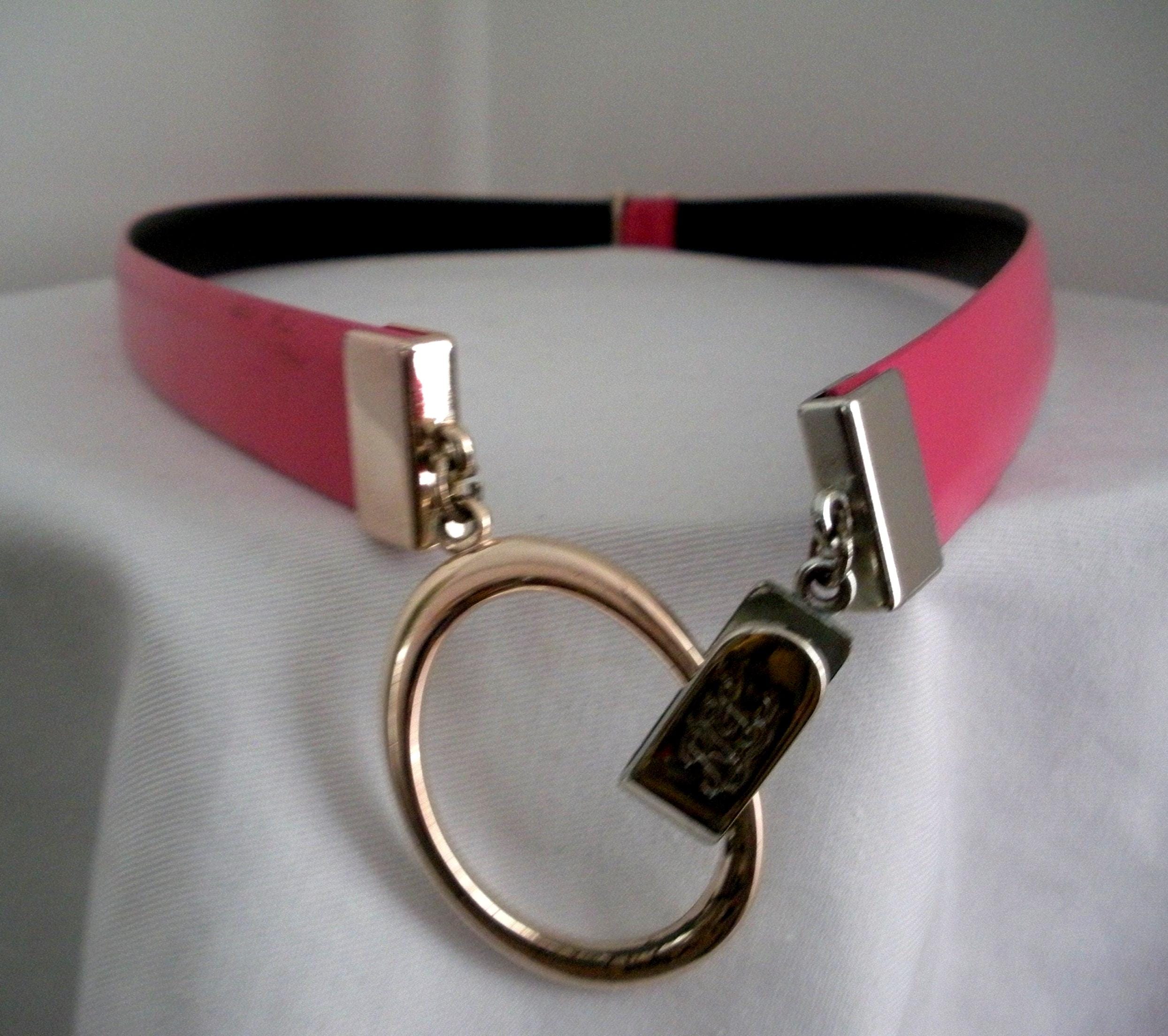 Lauren Ralph Lauren Pink Italian Leather Belt - Silver  display picture 1