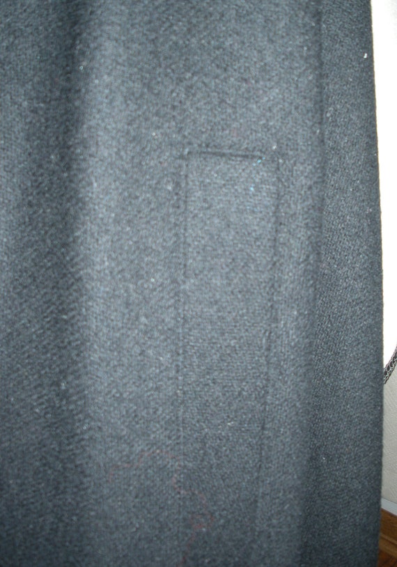 Vintage Black Wool Cape Albert Nipon Removable Ho… - image 4