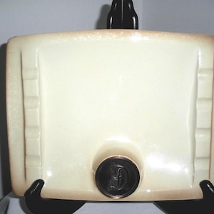 Vintage Ashtray Monogram D Ceramic Dish The Hyde Park Cream Colored Large Ashtray
