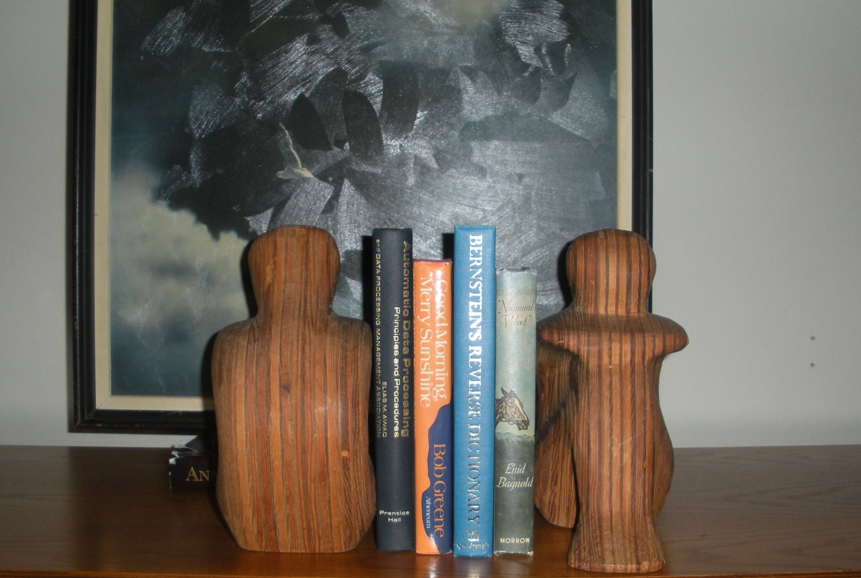 one piece slide hand carved wooden bookends one piece slide hand carved wooden bookends