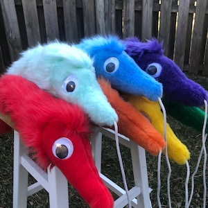 Worm on string plushie and Fursuit prop