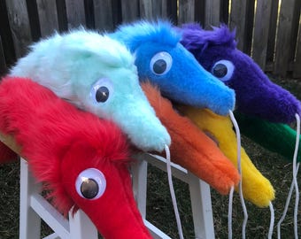Worm on string plushie and Fursuit prop