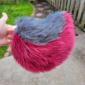 Grey and Wine Fursuit Nub Tail