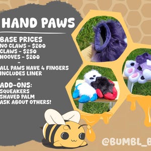 Custom fursuit paws QUOTE - PLEASE READ