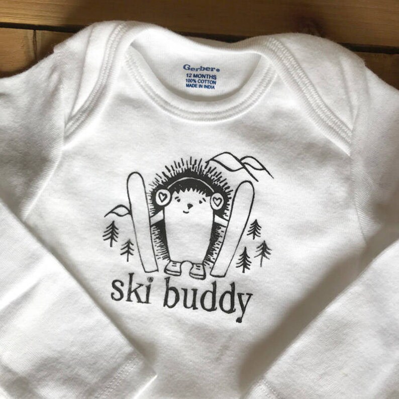 Ski Buddy Onesie Future Ski Buddy Porcupine Hedgehog Baby Etsy