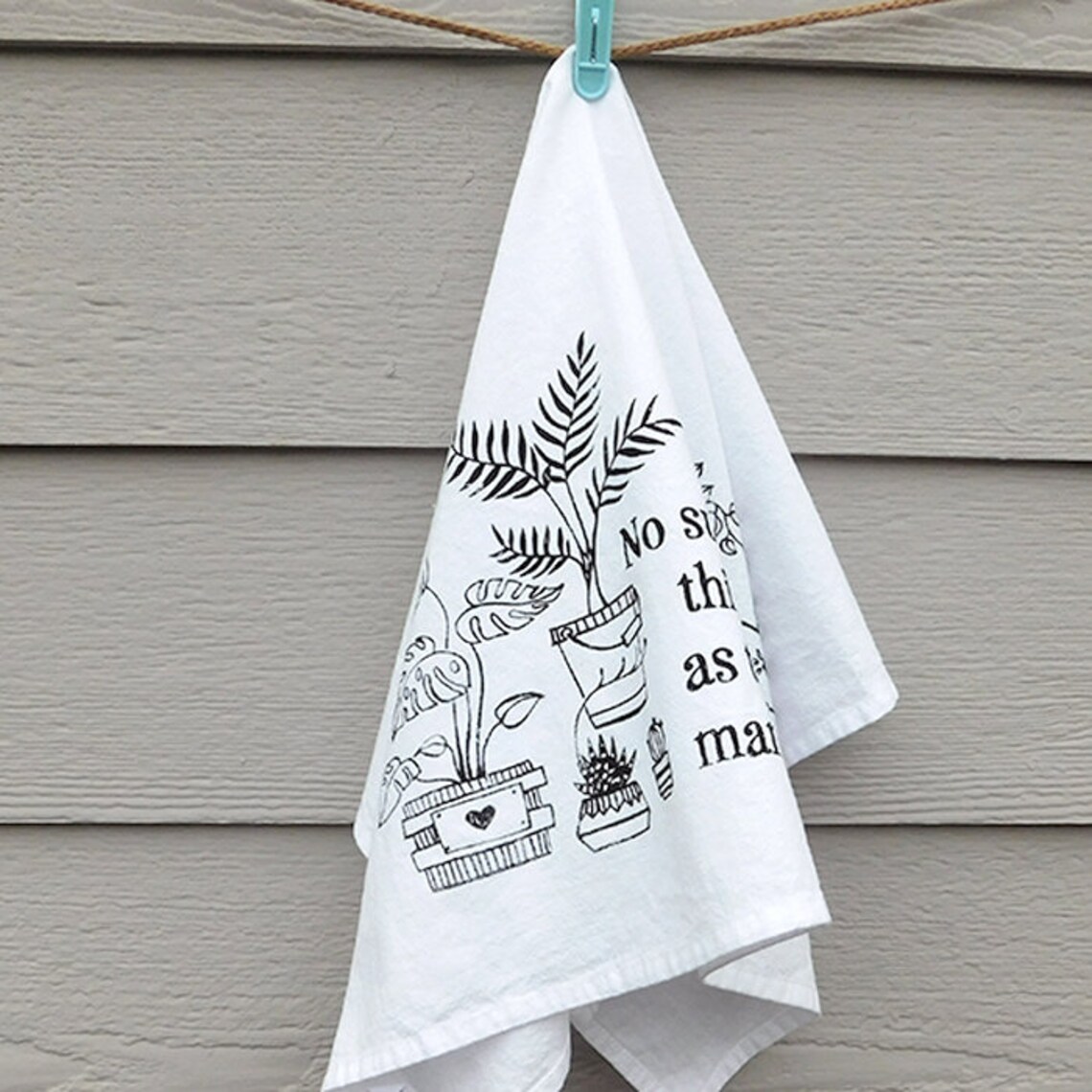 Indoor plants tea towel cotton kitchen towel houseplants Etsy