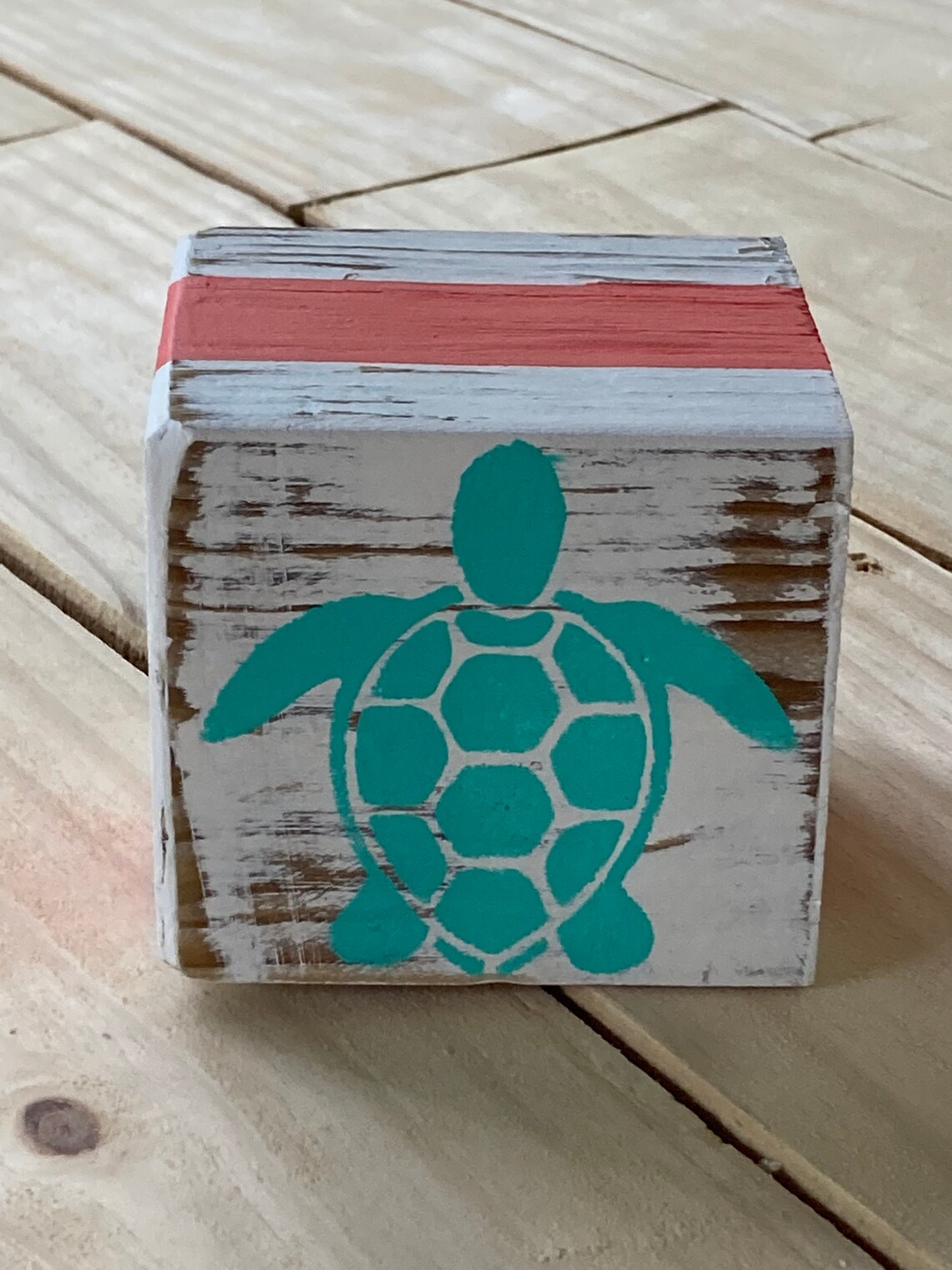 Reclaimed Turtle Wood Block 4 Turtle Decor Beach Etsy