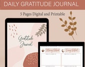 5 Minute Digital Gratitude Journal and Habit Tracker, Boho Printable Gratitude Journal, Goodnotes Gratitude Journal, Digital PDF Download,