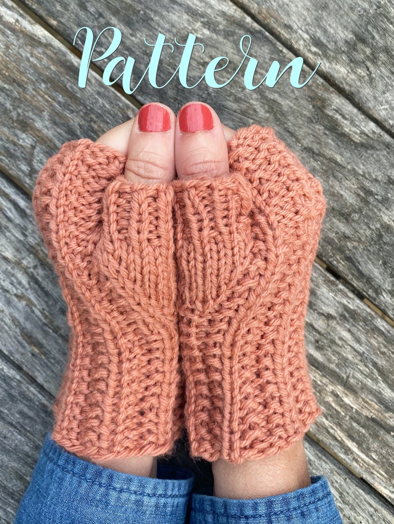 Knitting Pattern, Fingerless Gloves, Knitting Patterns, Handwarmers, Gloves, Wrist Warmers, Gift, Knit, Knitting Pattern image 3