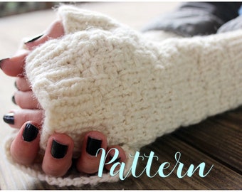 Knitting Pattern Fingerless Gloves, Arm Warmers, Wrist Warmers, Hand Warmers, Winter Gift, Gloves Pattern