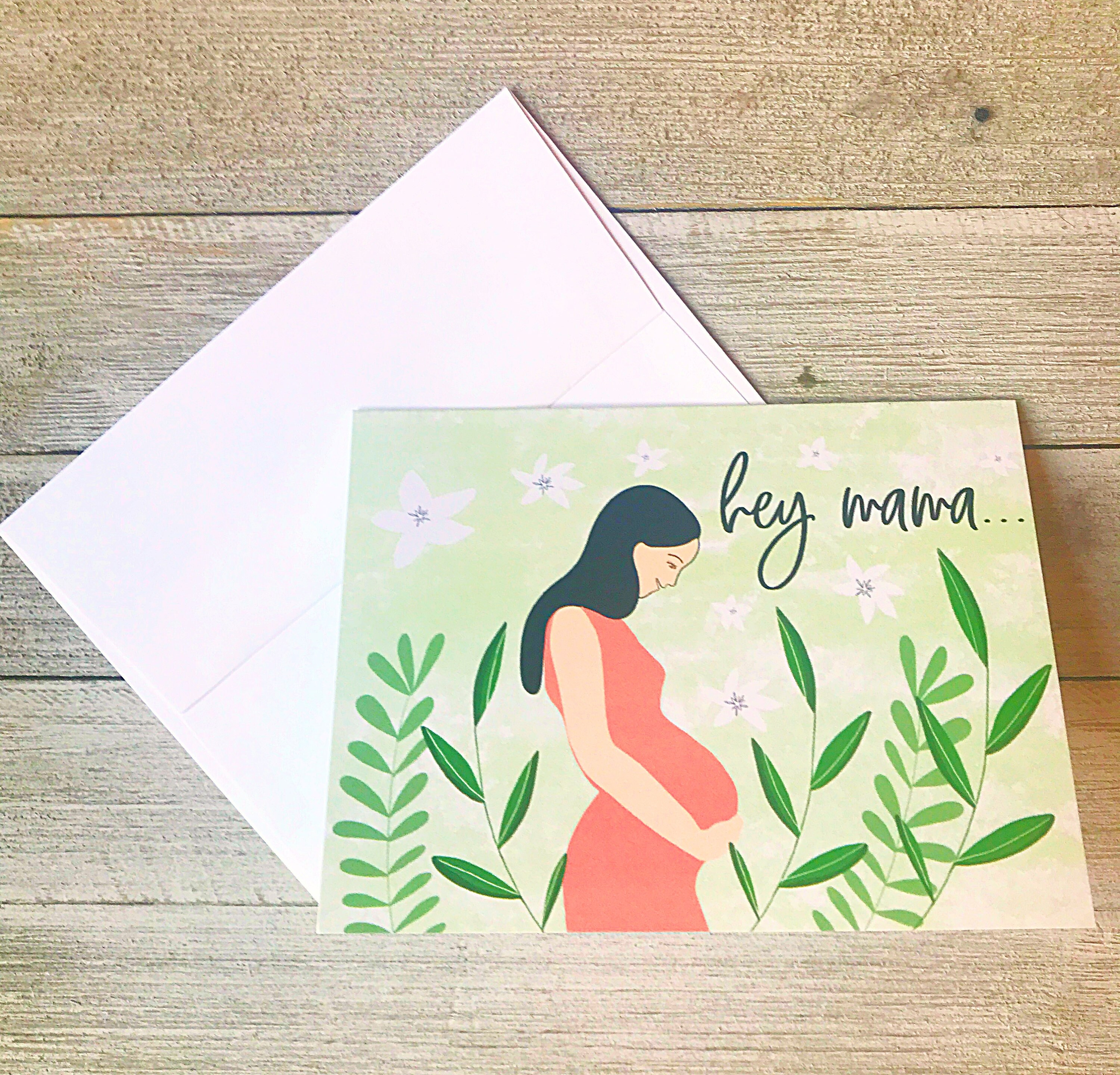 Expecting Mom Card New Mama Card Pregnancy Card Hey Mama Etsy