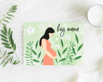 New Mama Card: Asian Design, Encouragement Gift with Envelope included
