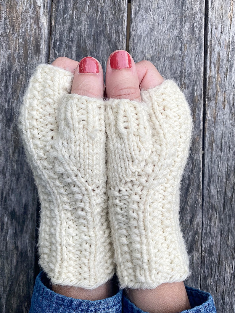 Knitting Pattern, Fingerless Gloves, Knitting Patterns, Handwarmers, Gloves, Wrist Warmers, Gift, Knit, Knitting Pattern image 9