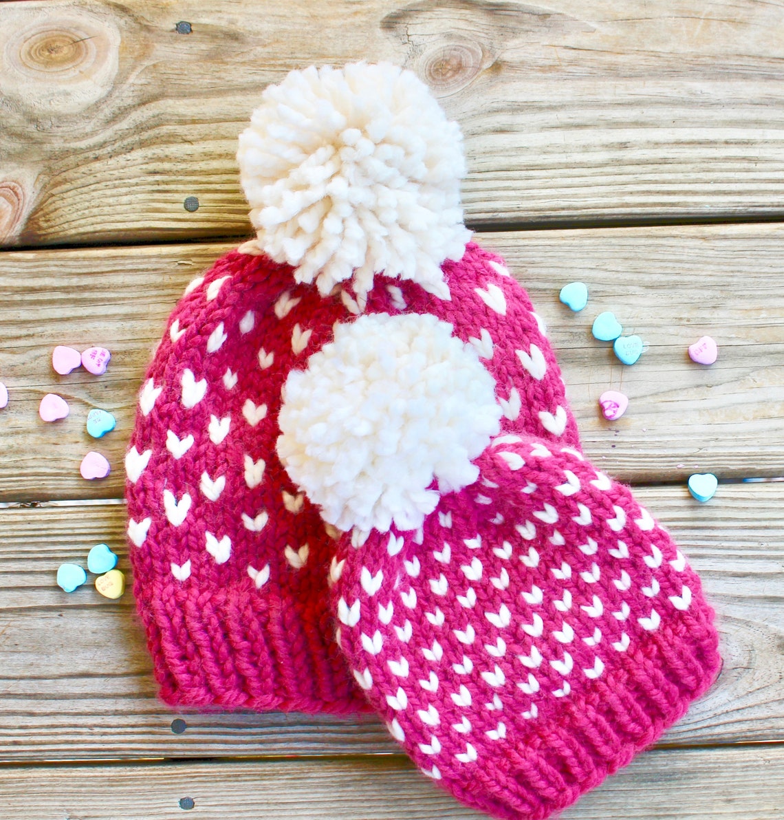 Pom Pom Hat Knitting Pattern Chunky Beanie Knitting Pattern Etsy