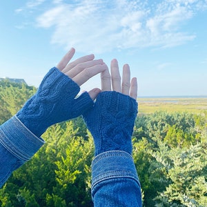 Fingerless Mitts Knitting Pattern, Cables, Handwarmers Pattern, Worsted Weight Yarn, PDF Instant Download with Pattern Support image 9