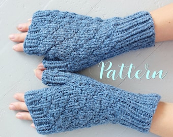 Fingerless Gloves Knitting Pattern: Arm & Wrist Warmers (Digital Download) Three Sizes