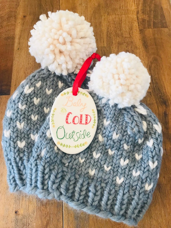 matching winter hats for mom and baby