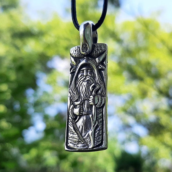 Silver Veles God pendant, Slavic symbol, Ethnic amulet, Pagan jewelry, Nordic, Medieval age, Volos necklace, Heathen, Idol, Viking jewelry