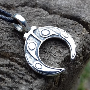Lunula pendant, Pagan jewelry, Slavic pendant, Moon crescent, Viking and slavonic jewelery, Lunitsa necklace, Women's amulet, Bijoux pagan