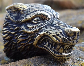 Knife pommel Wolf head, Wild dog Guard bolster pommel, Custom knife making, Knife making tools, Knife materials, Guard handcrafted knife