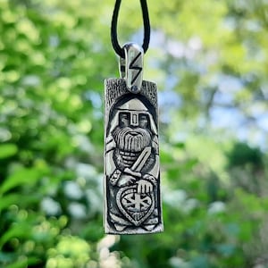 Silver God Perun pendant, Slavic symbol, Ethnic amulet, Pagan, Nordic necklace, Medieval age, Thunder god of sky, Viking jewelry, Mythology