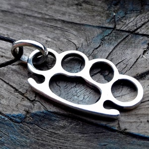 Gold Knuckle Duster Pendant 14k Solid Gold Knuckle Brass Necklace, Fighter  Gift, Boxing Pendant 