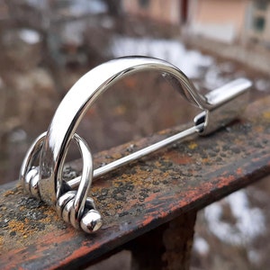 Silber Brosche, 5 Jahrhundert n.Chr., Fibel, Сrossbow-artig, Mittelalter, Schmuck, Verschluss, antikes römisches Artefakt, historische Reenactment Anstecknadel
